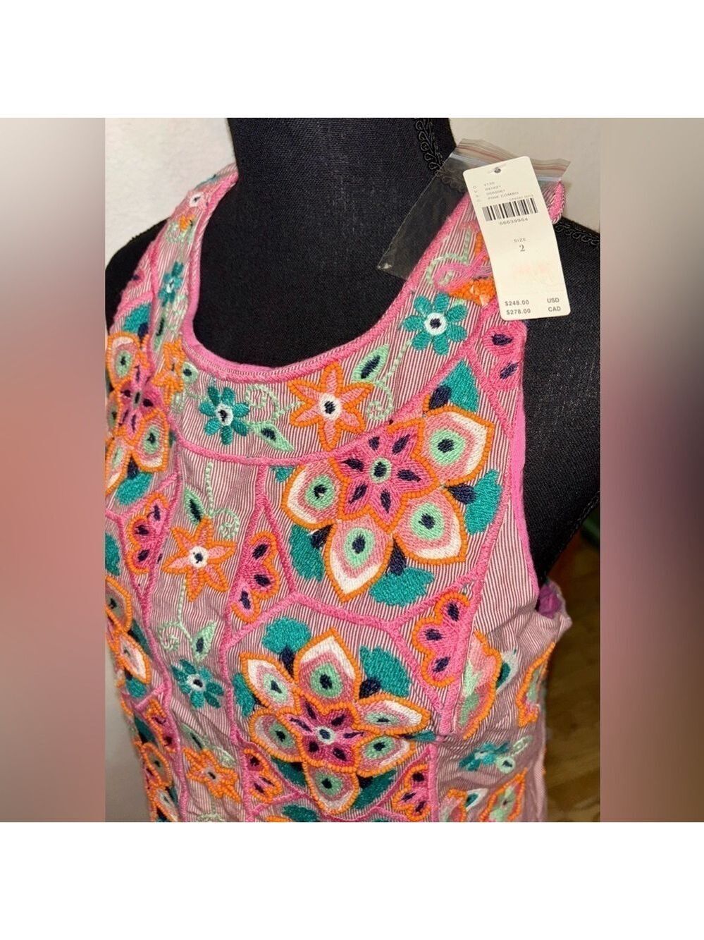 NEW Rare Anthropologie Statement Beaded Embroidered Floral Evening Dress Size 2 - Picture 3 of 15